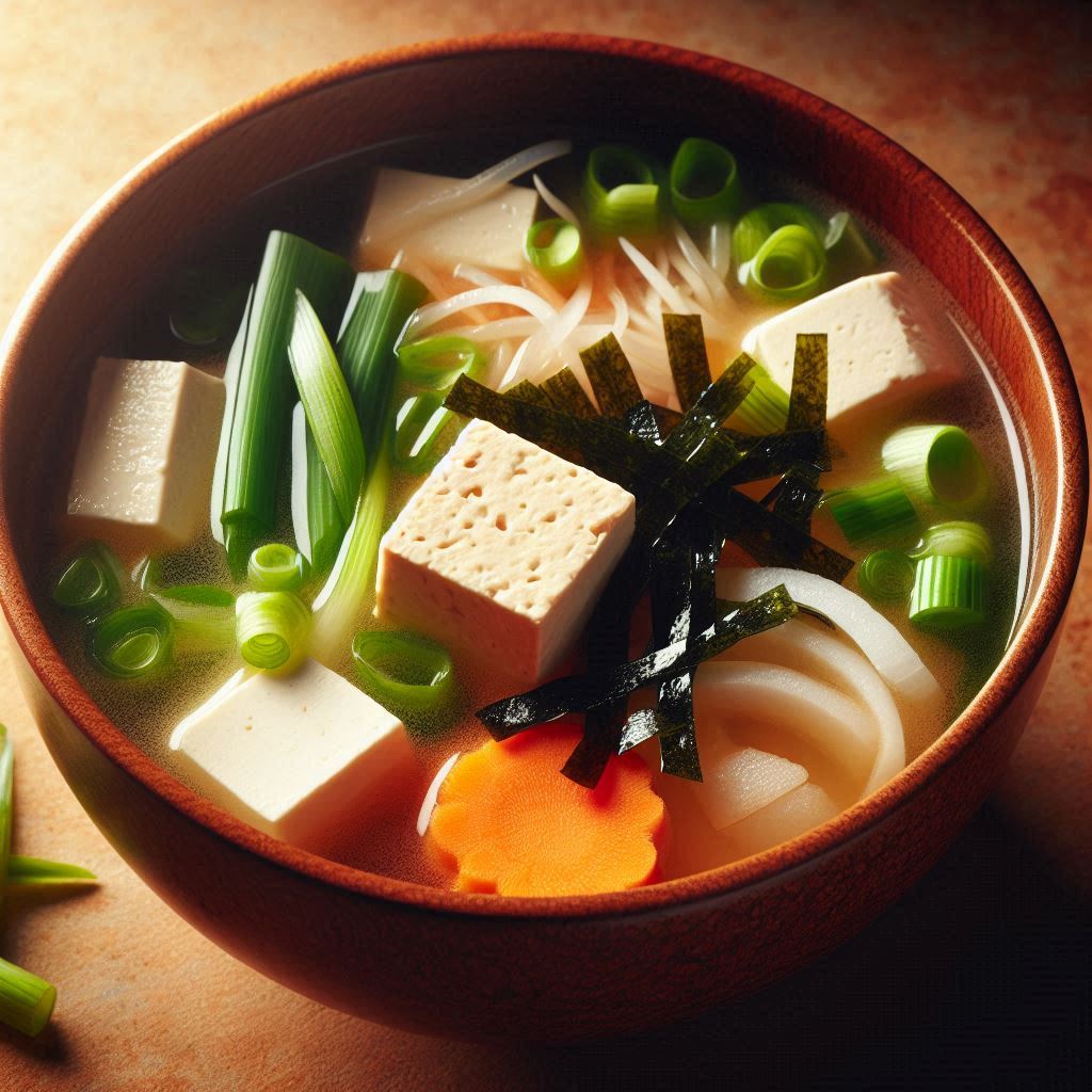 野菜や豆腐がたっぷり入った具だくさん味噌汁